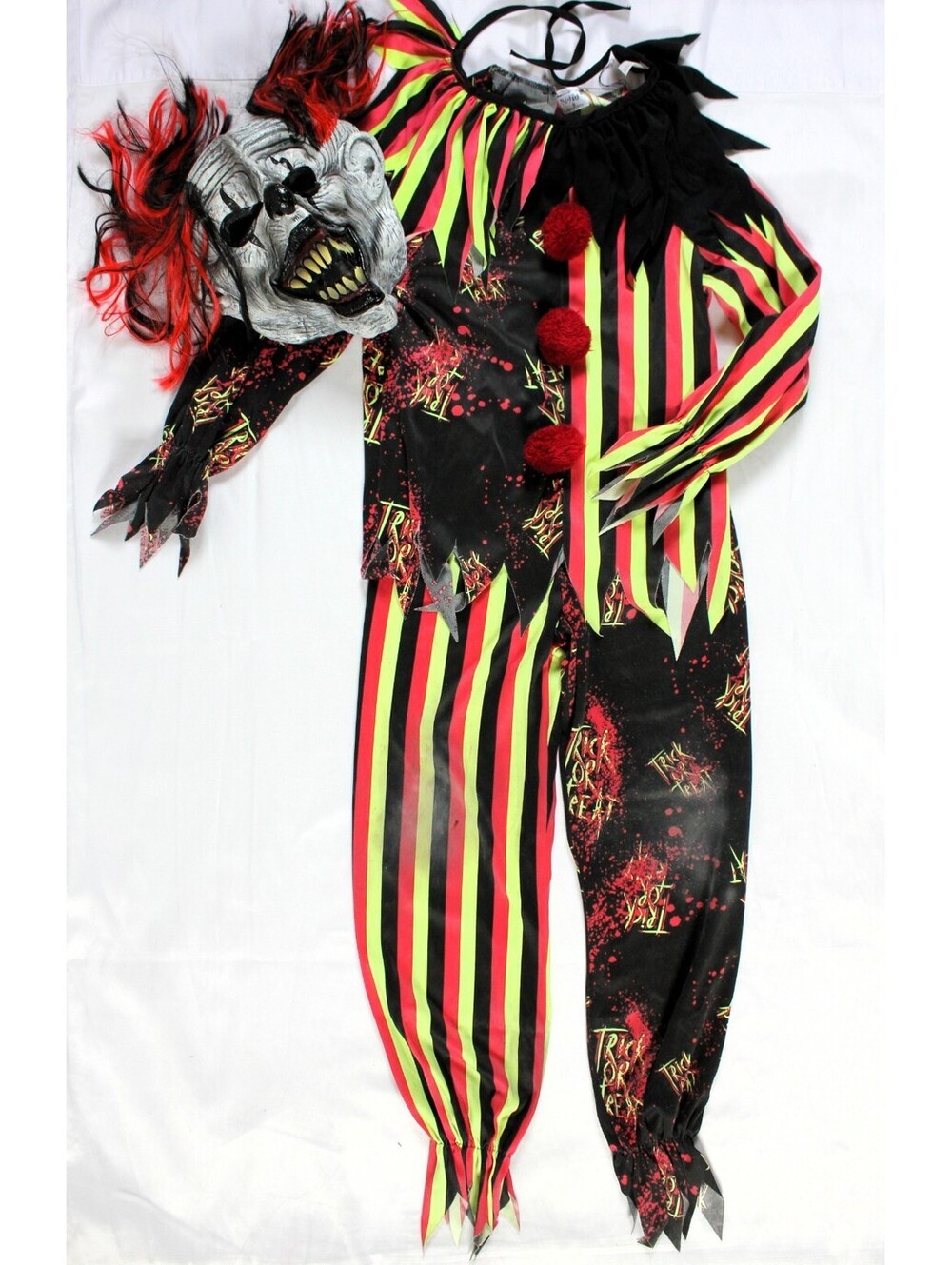 Spirit Halloween Trick or Treat Killer Clown Costume Mask Set Kids Small 6-8